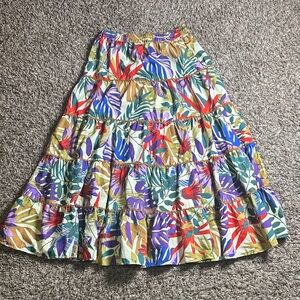 Truly 4 You Tropical Leaf Print Maxi Skirt Size L